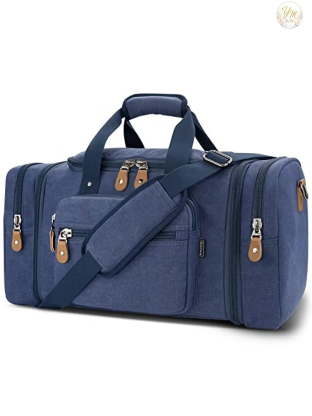 Expandable Canvas Travel Duffel Bag 60L Carry-On Weekender Overnight Bag